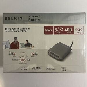 Belkin Wireless G Router 802.11g/54MBPS/400 FT Of Coverage-New in‎ Box Sealed
